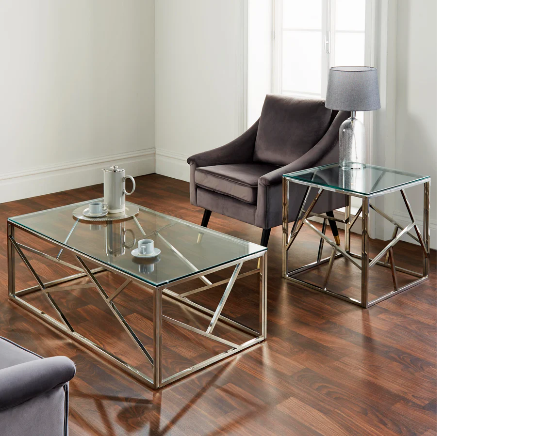 Geometric Silver Coffee Table
