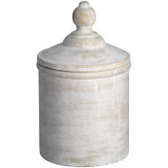 Antique White Cannister in a softly weathered stone finish