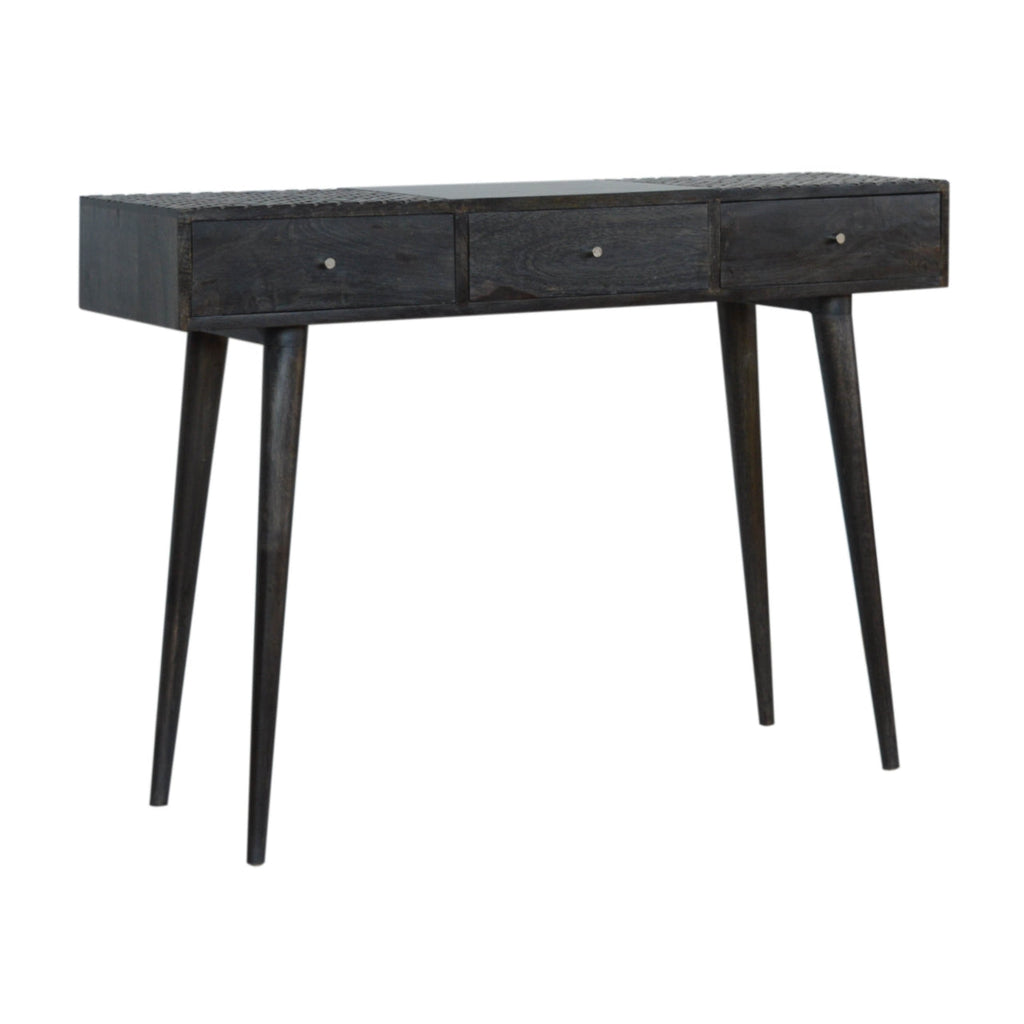 Ash Black 3 Drawer Console Table - alternate view