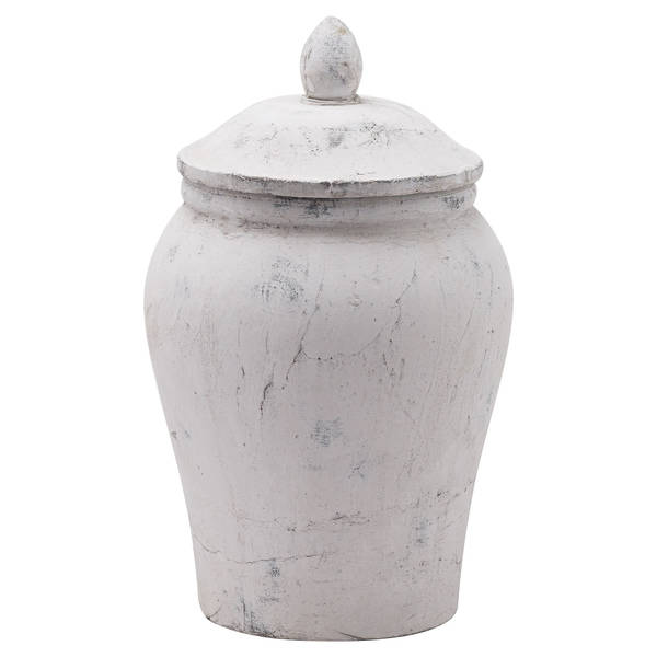 Bloomville Stone Ginger Jar with aged stone ceramic finish