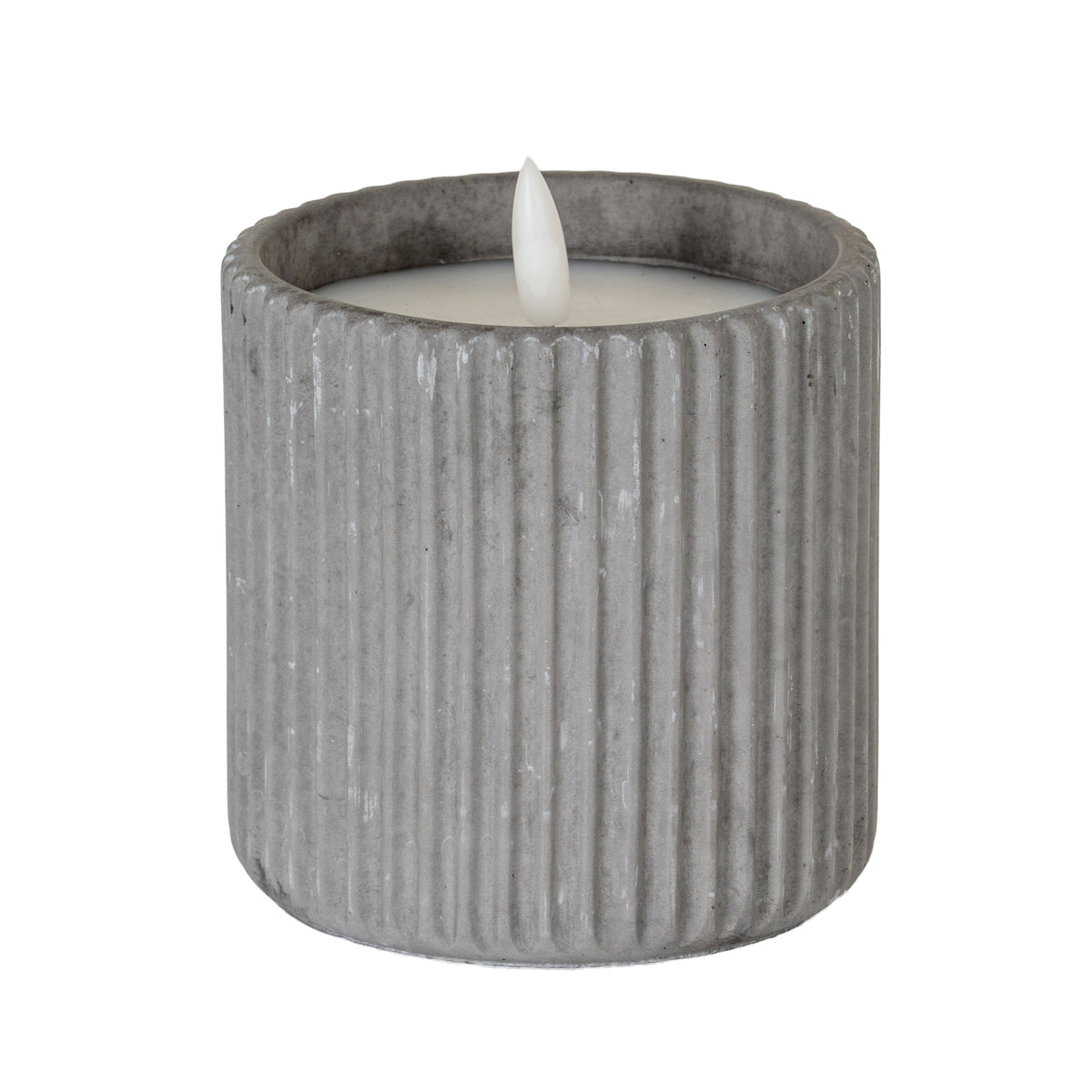 Ribbed Wax LED Candle Large