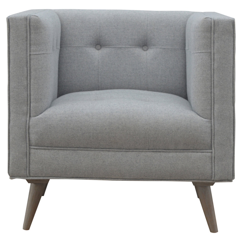 Grey Tweed Armchair - alternate view