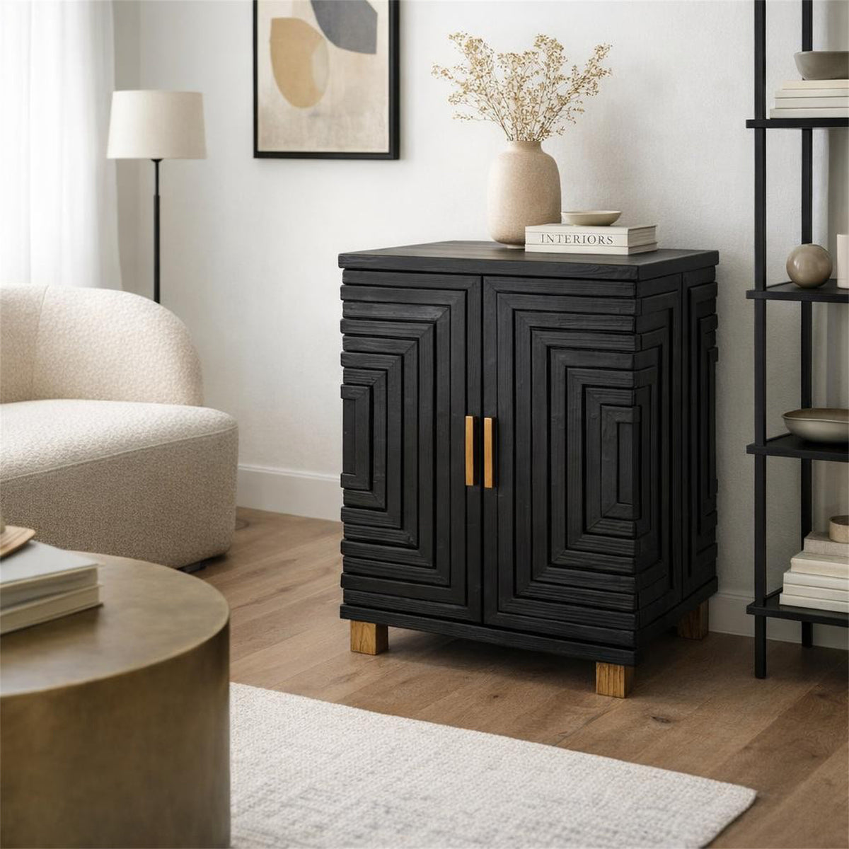Lennox Black Two Door Side Cupboard
